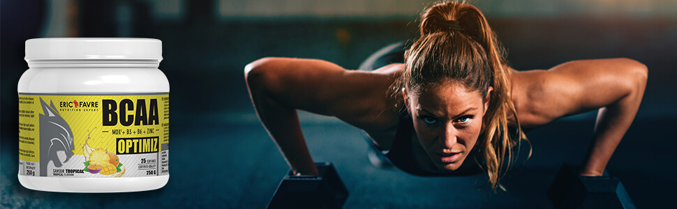 BCAA Optimiz - BCAA 2:1:1 - Acides aminés essentiels saveur Délice tropical 